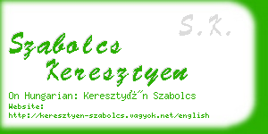 szabolcs keresztyen business card